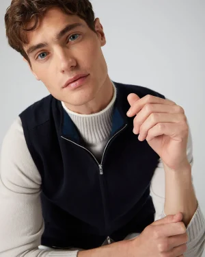 Women N.Peal Navy | Navy*Men's Bayswater Fine Gauge Cashmere Gilet