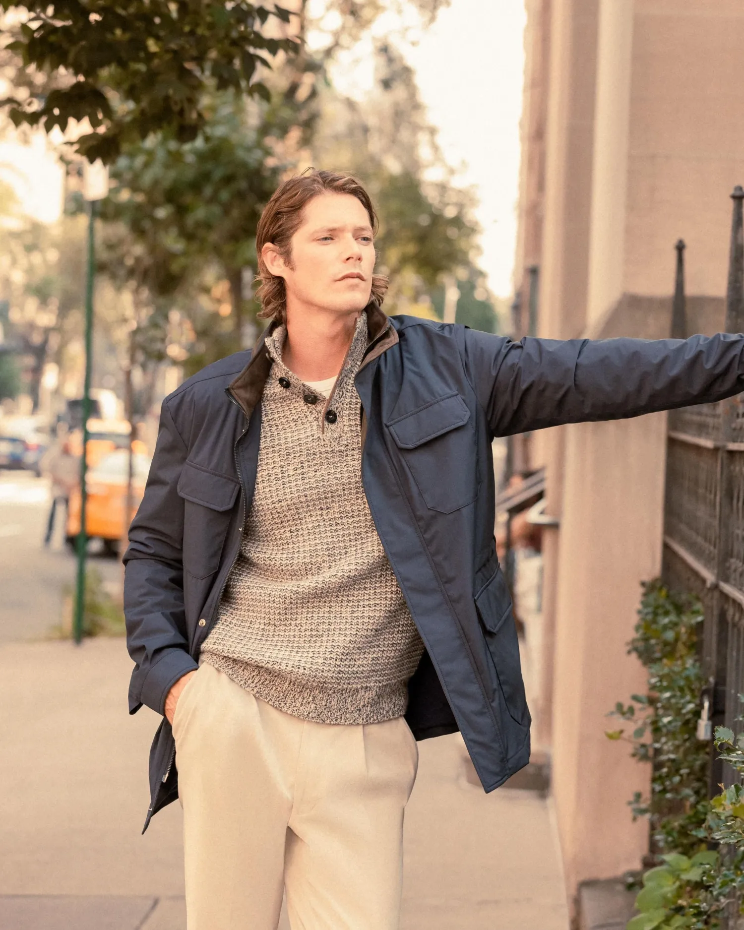 Women N.Peal Natural | Natural*Men's Beauchamp Marl Half Button Cashmere Sweater