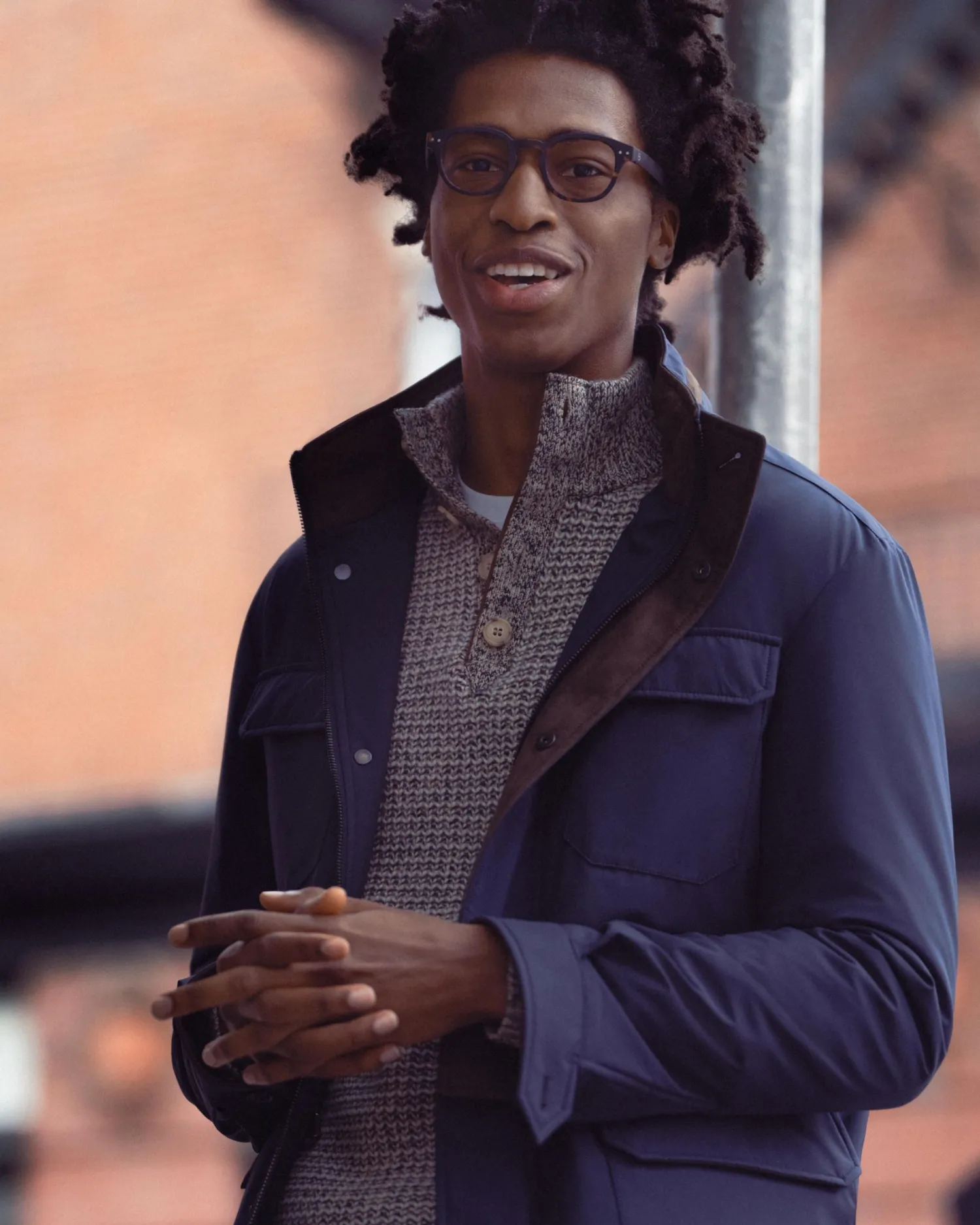 Women N.Peal Natural | Natural*Men's Beauchamp Marl Half Button Cashmere Sweater