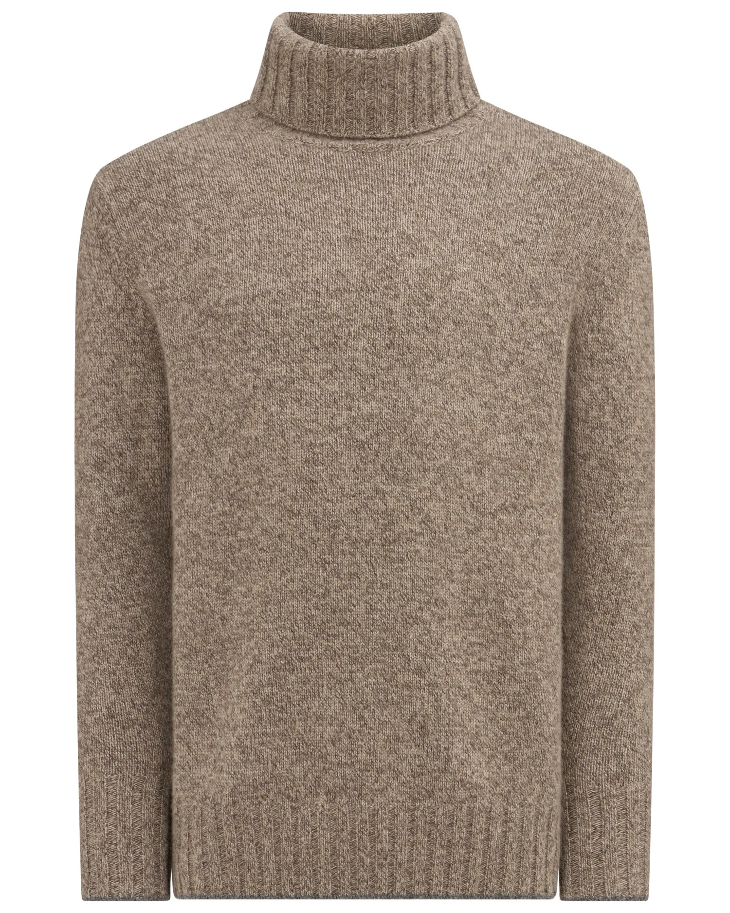 Women N.Peal Natural | Natural*Men's Brompton Marl Turtle Neck Cashmere Sweater
