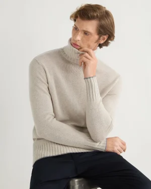 Women N.Peal Natural | Natural*Men's Brompton Turtle Neck Cashmere Sweater