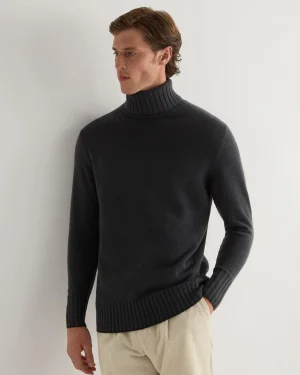 N.Peal Dark Grey | West Village*Men's Brompton Turtle Neck Cashmere Sweater