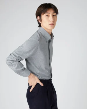 N.Peal Dark Grey | Shirts*Men's Button Down Collar Shirt