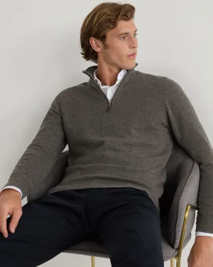 Women N.Peal Natural | Natural*Men's Carnaby Half Zip Cashmere Sweater