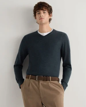 Women N.Peal Blue | Blue*Men's Conduit Fine Gauge Cashmere V Neck Sweater
