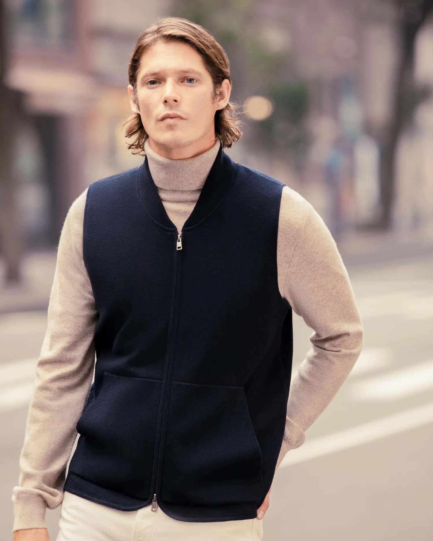 Women N.Peal Navy | Navy*Men's Cotton Blend Gilet