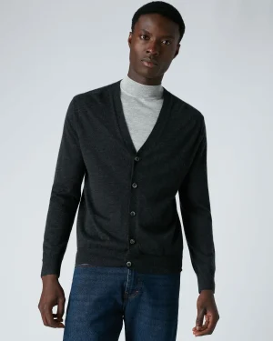 N.Peal Fine Gauge Cashmere | Cardigans*Men's Curzon Fine Gauge Cashmere Cardigan