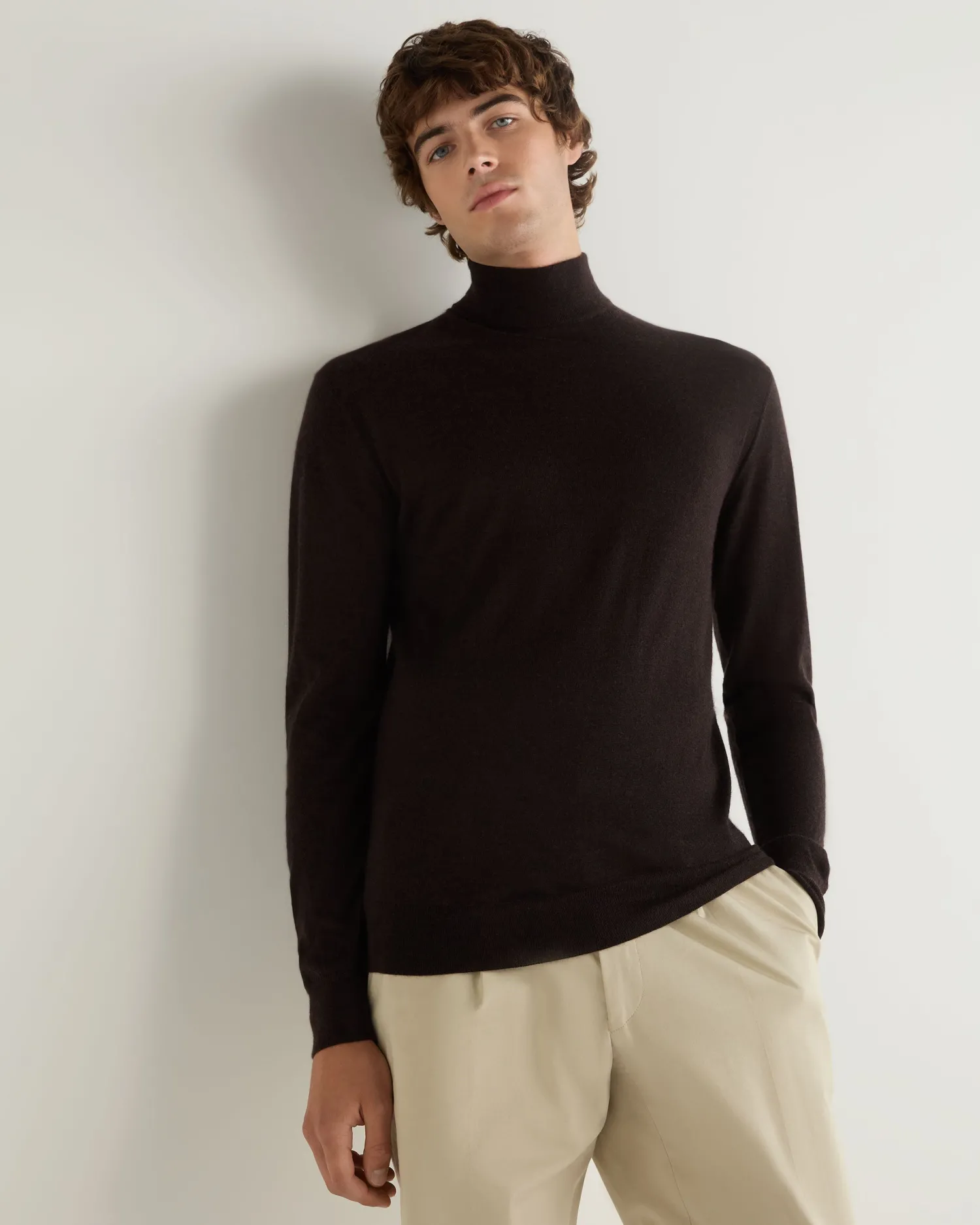 Women N.Peal Brown | Brown*Men's Fine Gauge Cashmere Turtle Neck Sweater