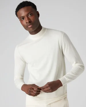 Women N.Peal White | White*Men's Fine Gauge Cashmere Turtle Neck Sweater