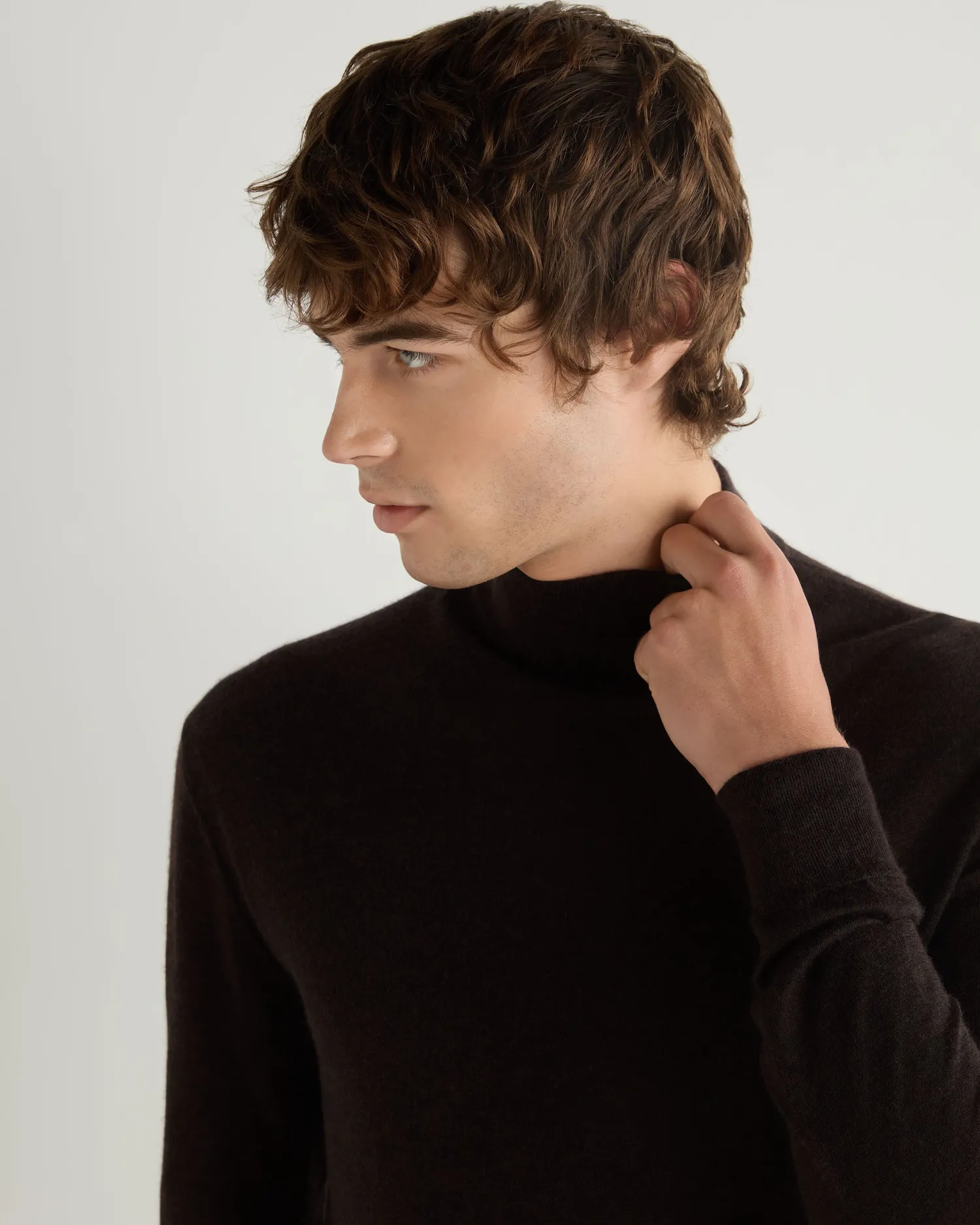 Women N.Peal Brown | Brown*Men's Fine Gauge Cashmere Turtle Neck Sweater