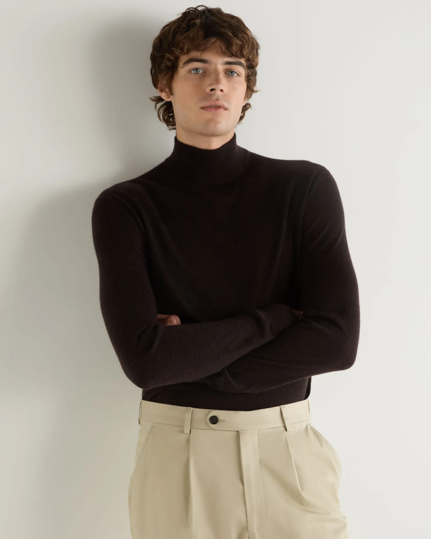 Women N.Peal Brown | Brown*Men's Fine Gauge Cashmere Turtle Neck Sweater