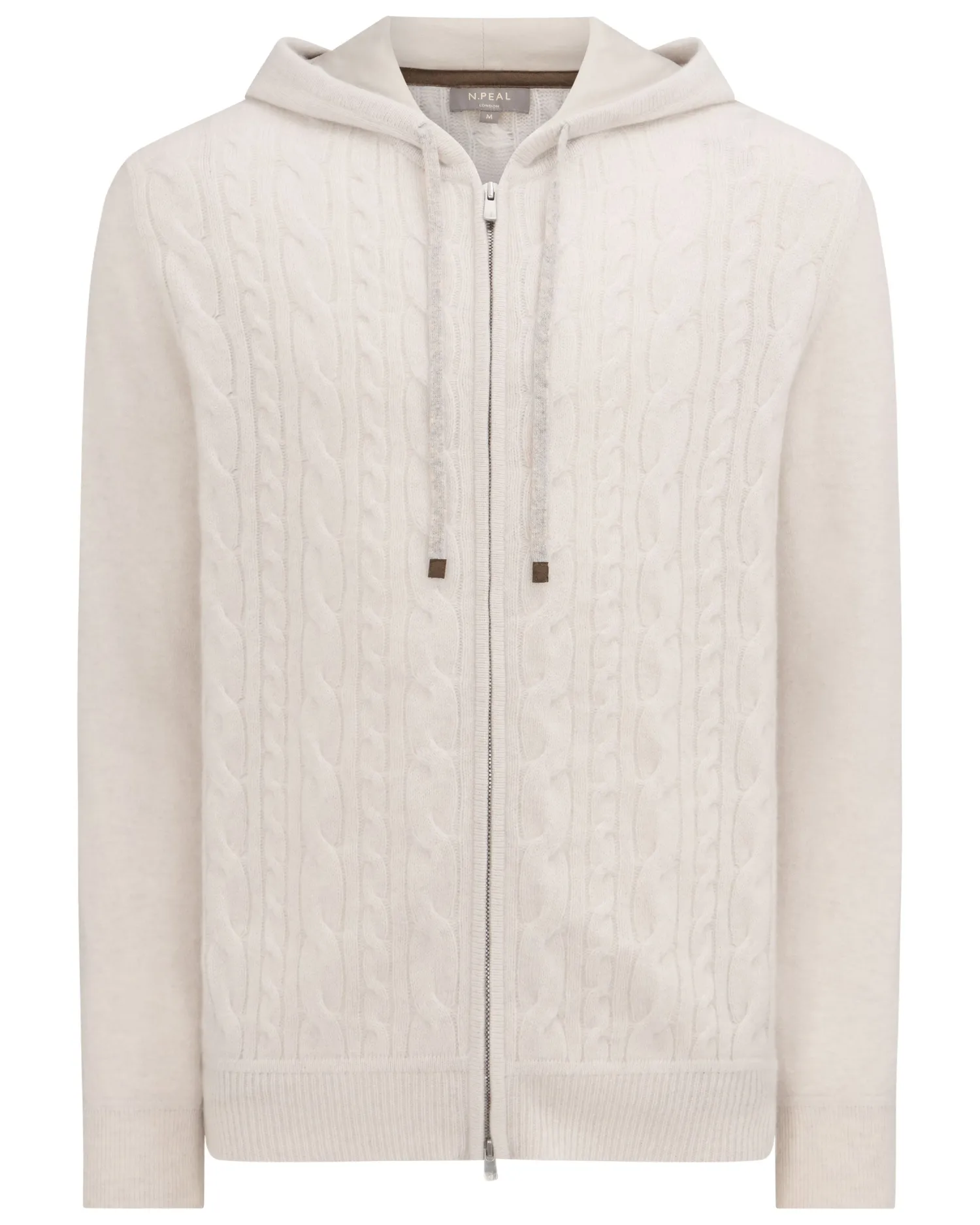 Women N.Peal White | White*Men's Fulham Cable Zip Cashmere Hoodie