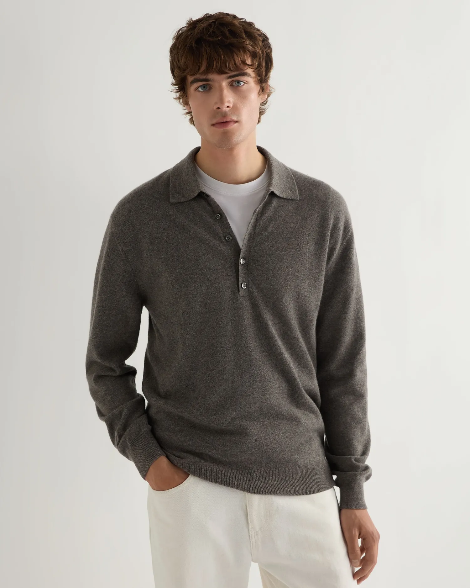 Women N.Peal Natural | Natural*Men's Greenwich Cashmere Polo Shirt