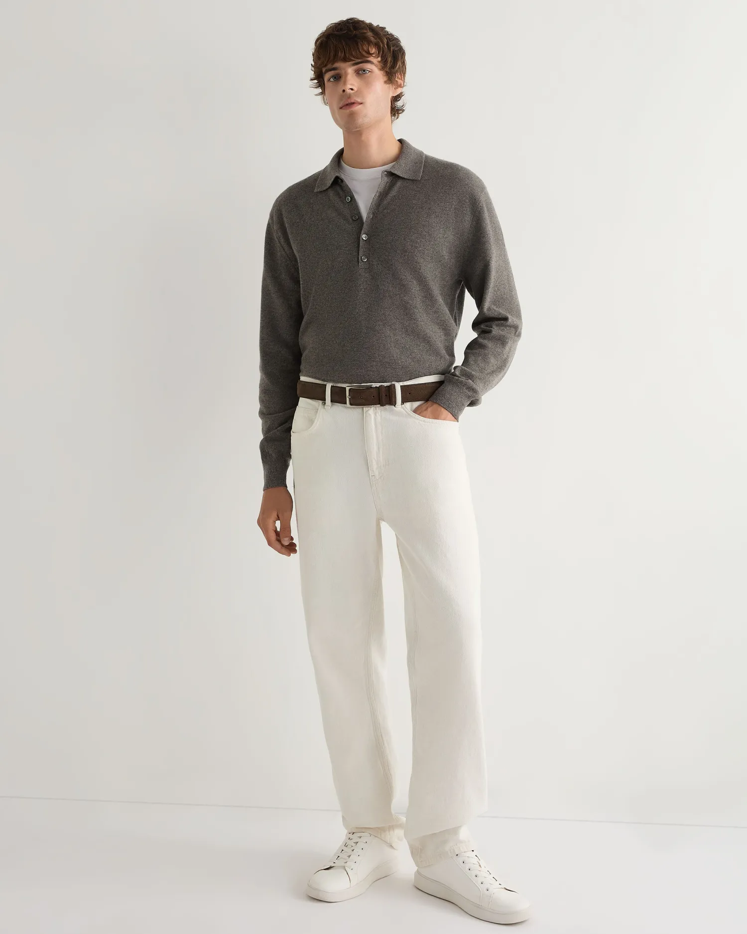 Women N.Peal Natural | Natural*Men's Greenwich Cashmere Polo Shirt