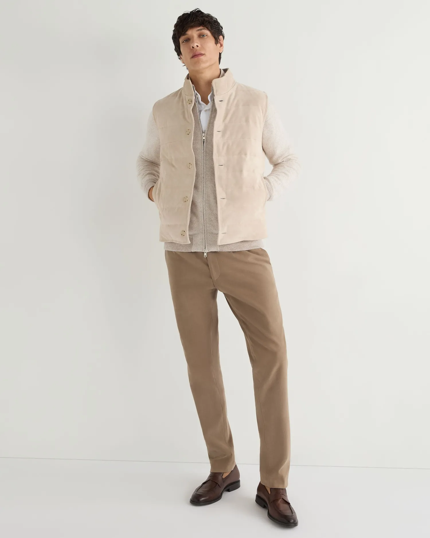Women N.Peal Natural | Natural*Men's Herringbone Cashmere Jacket