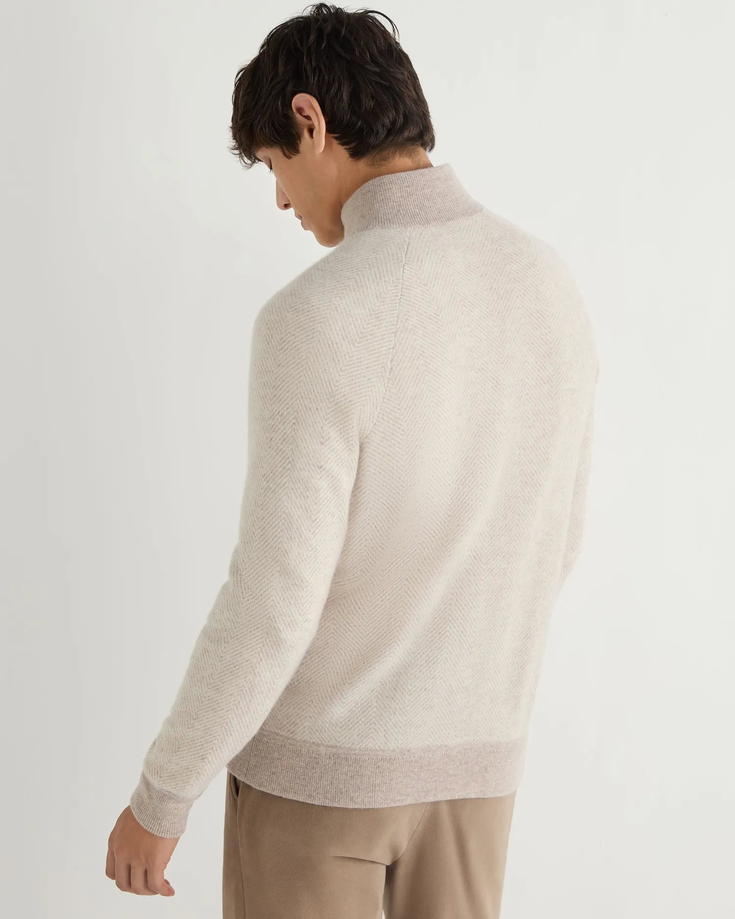 Women N.Peal Natural | Natural*Men's Herringbone Cashmere Jacket