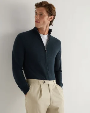 Women N.Peal Blue | Blue*Men's Hyde Fine Gauge Cashmere Full Zip Sweater