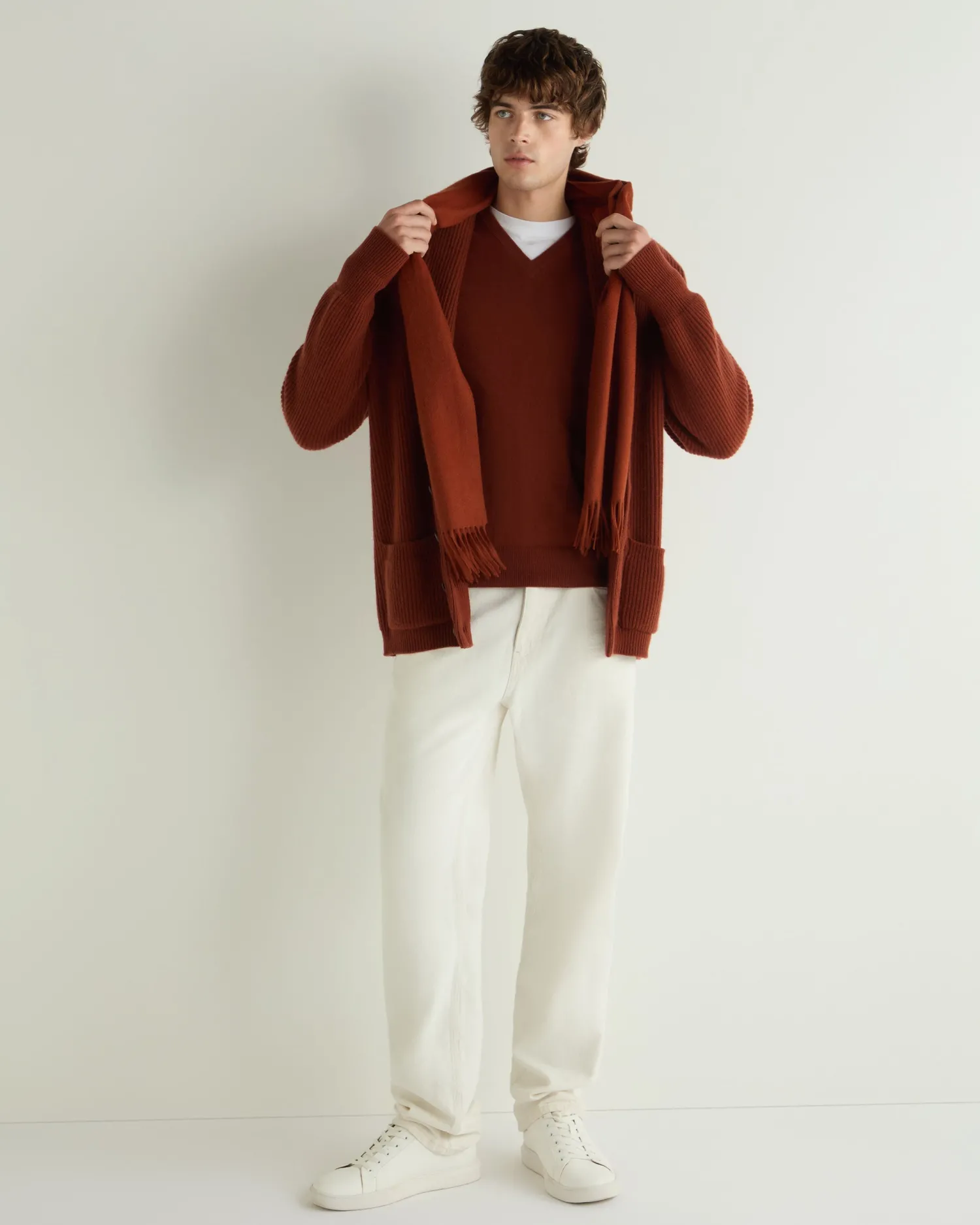 Women N.Peal Orange | Orange*Men's Kensington Cashmere Cardigan