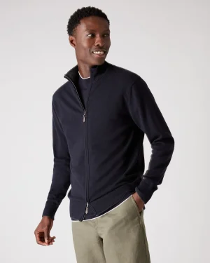 Women N.Peal Blue | Blue*Men's Knightsbridge Full Zip Cashmere Sweater