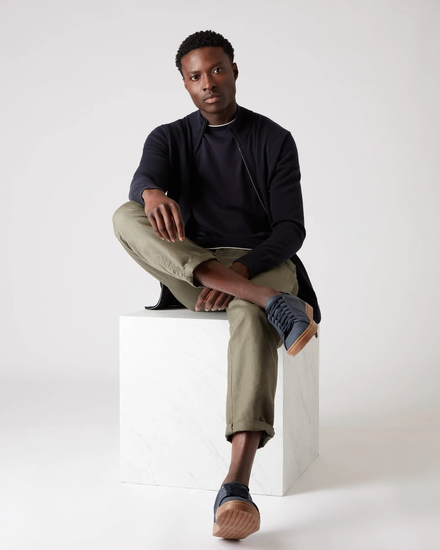 Women N.Peal Blue | Blue*Men's Knightsbridge Full Zip Cashmere Sweater