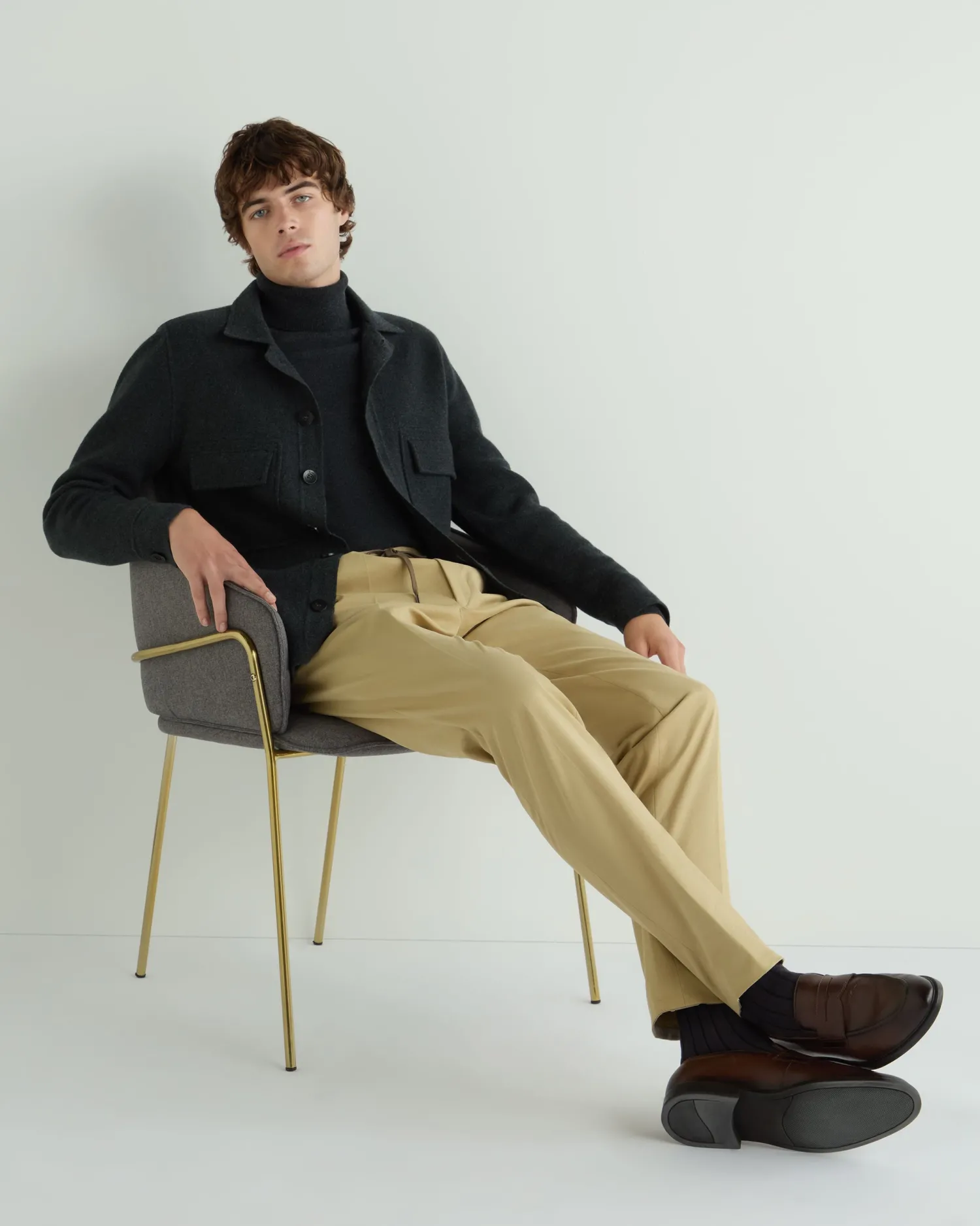 N.Peal Dark Grey | Shirts*Men's Milano Cashmere Overshirt