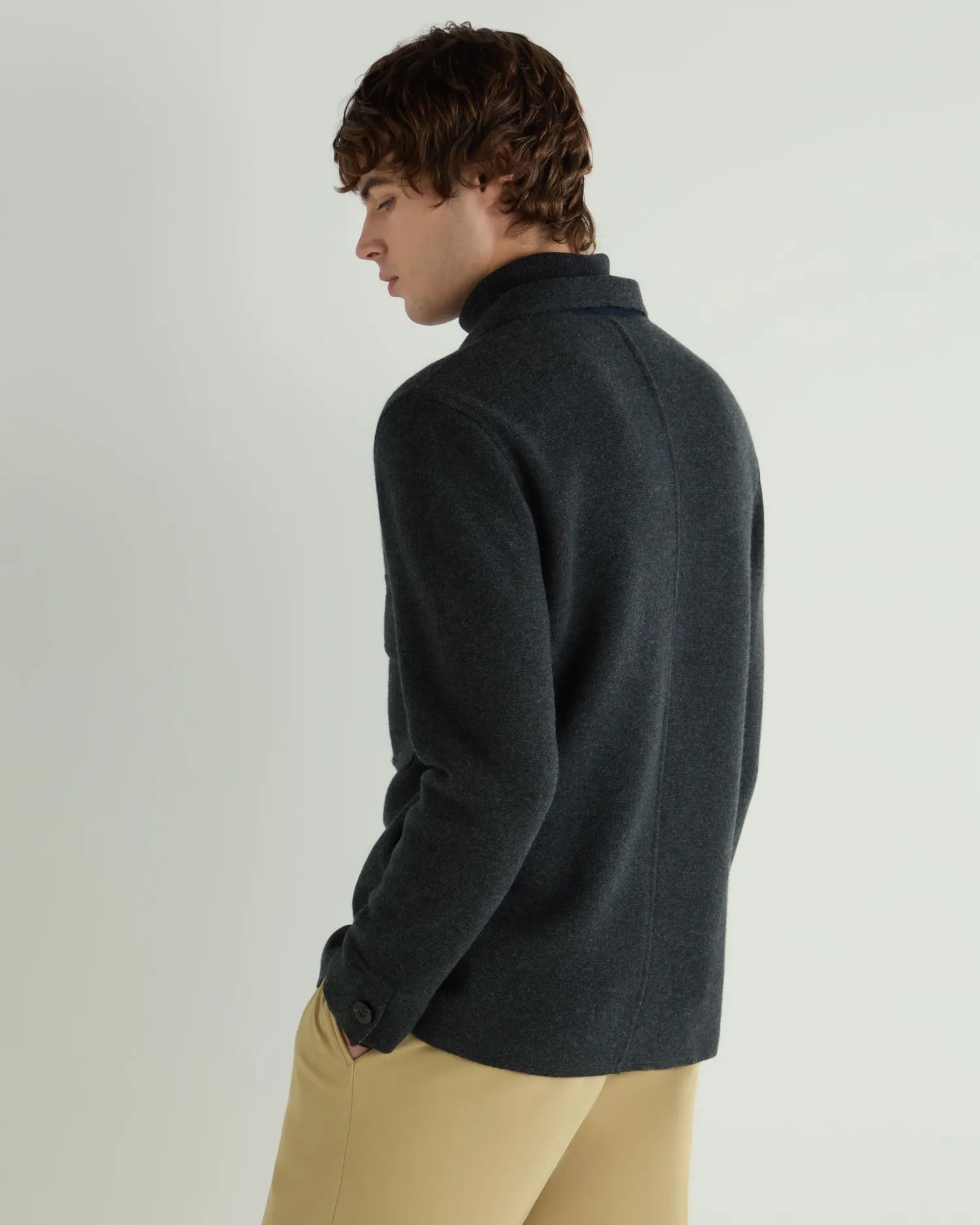 N.Peal Dark Grey | Shirts*Men's Milano Cashmere Overshirt