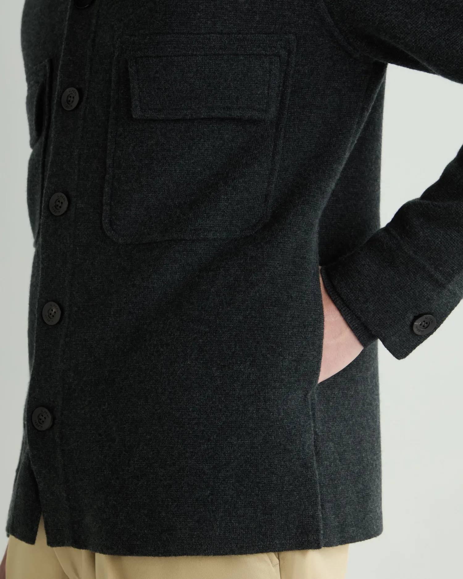 N.Peal Dark Grey | Shirts*Men's Milano Cashmere Overshirt
