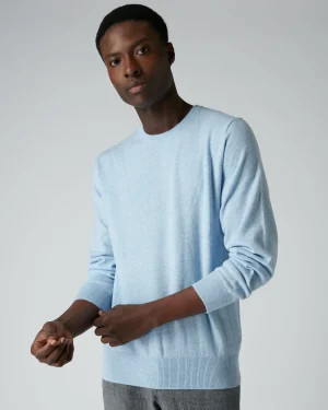 Women N.Peal Blue | Blue*Men's Oxford Round Neck Cashmere Sweater