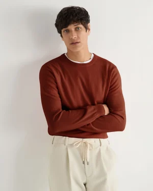 Women N.Peal Orange | Orange*Men's Oxford Round Neck Cashmere Sweater