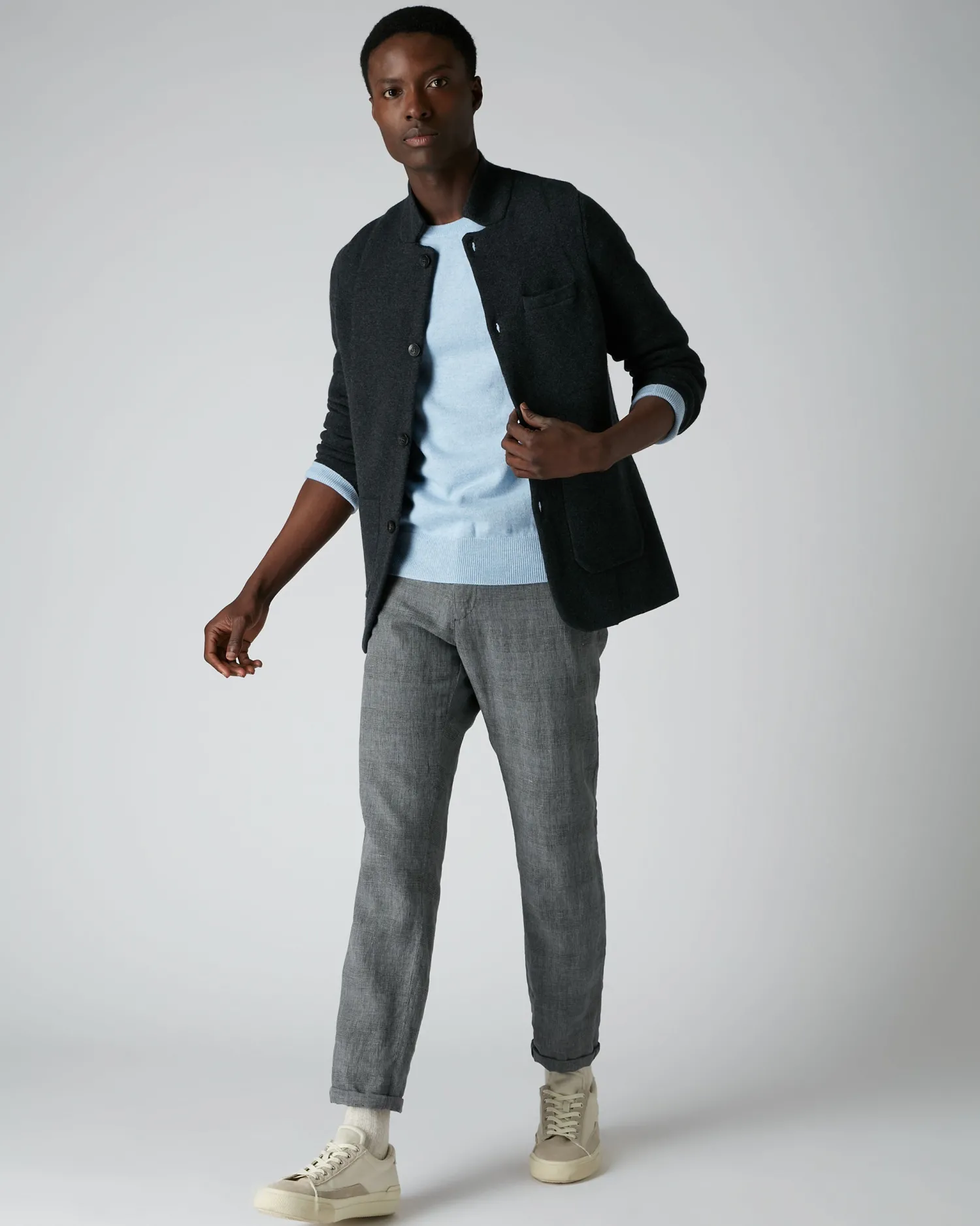 Women N.Peal Blue | Blue*Men's Oxford Round Neck Cashmere Sweater