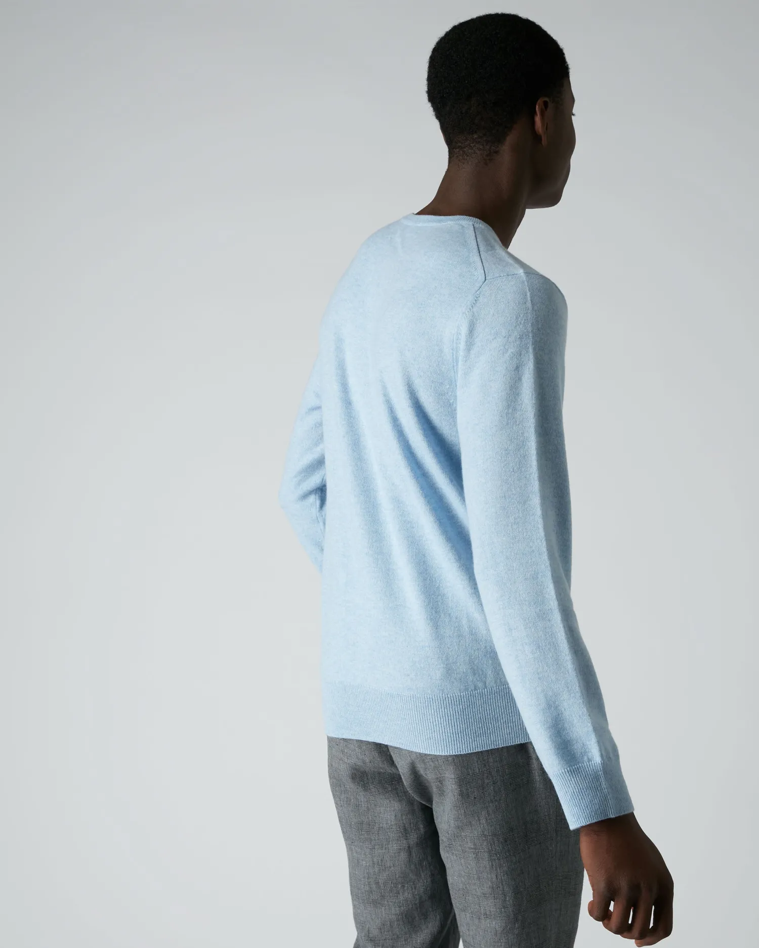 Women N.Peal Blue | Blue*Men's Oxford Round Neck Cashmere Sweater