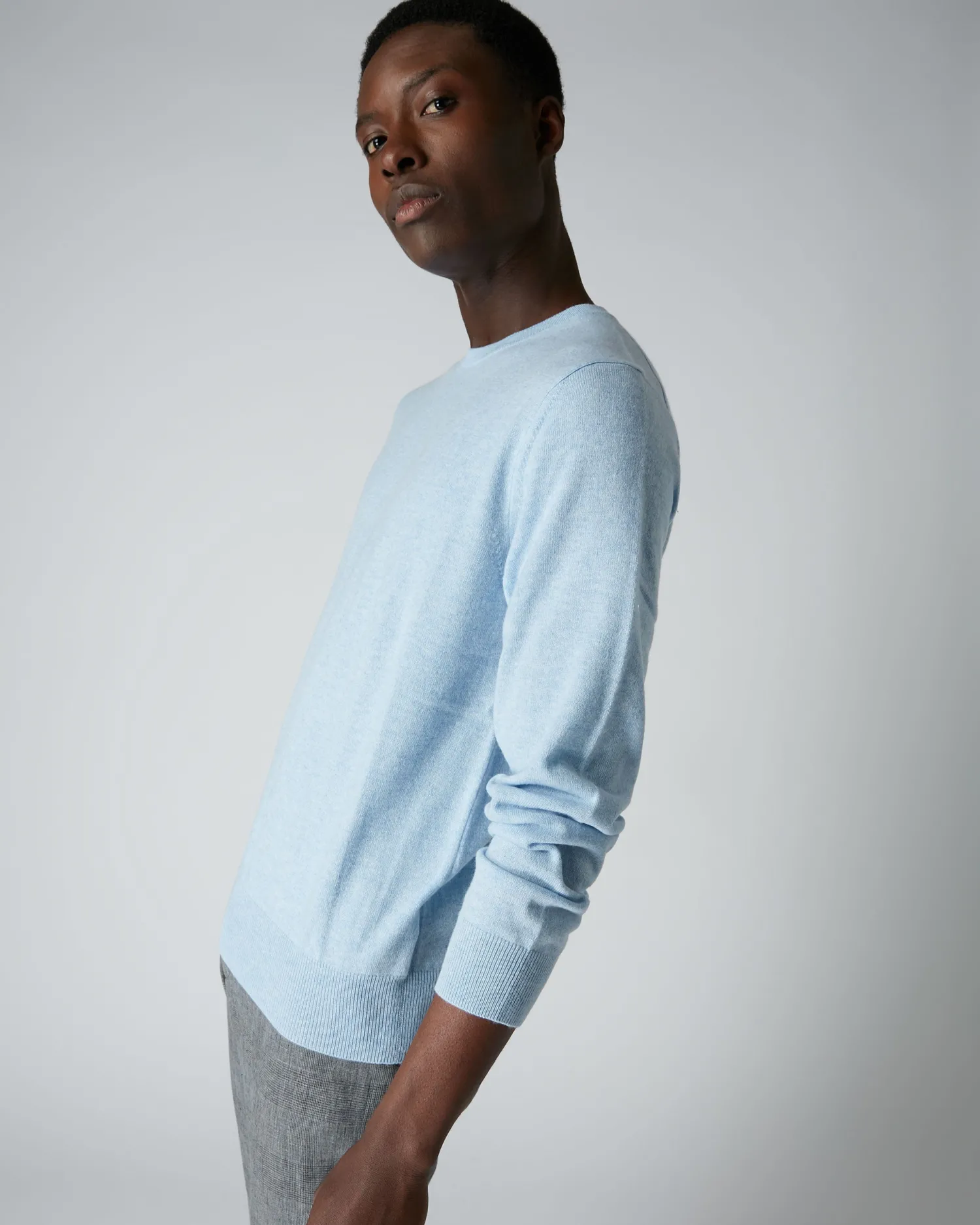Women N.Peal Blue | Blue*Men's Oxford Round Neck Cashmere Sweater
