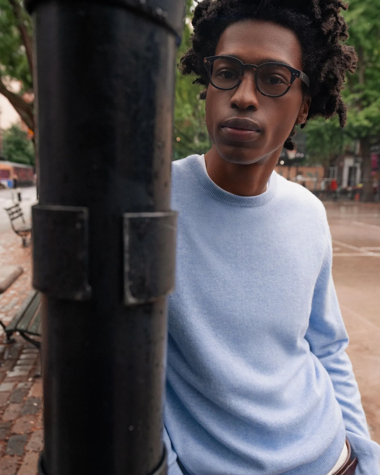 Women N.Peal Blue | Blue*Men's Oxford Round Neck Cashmere Sweater