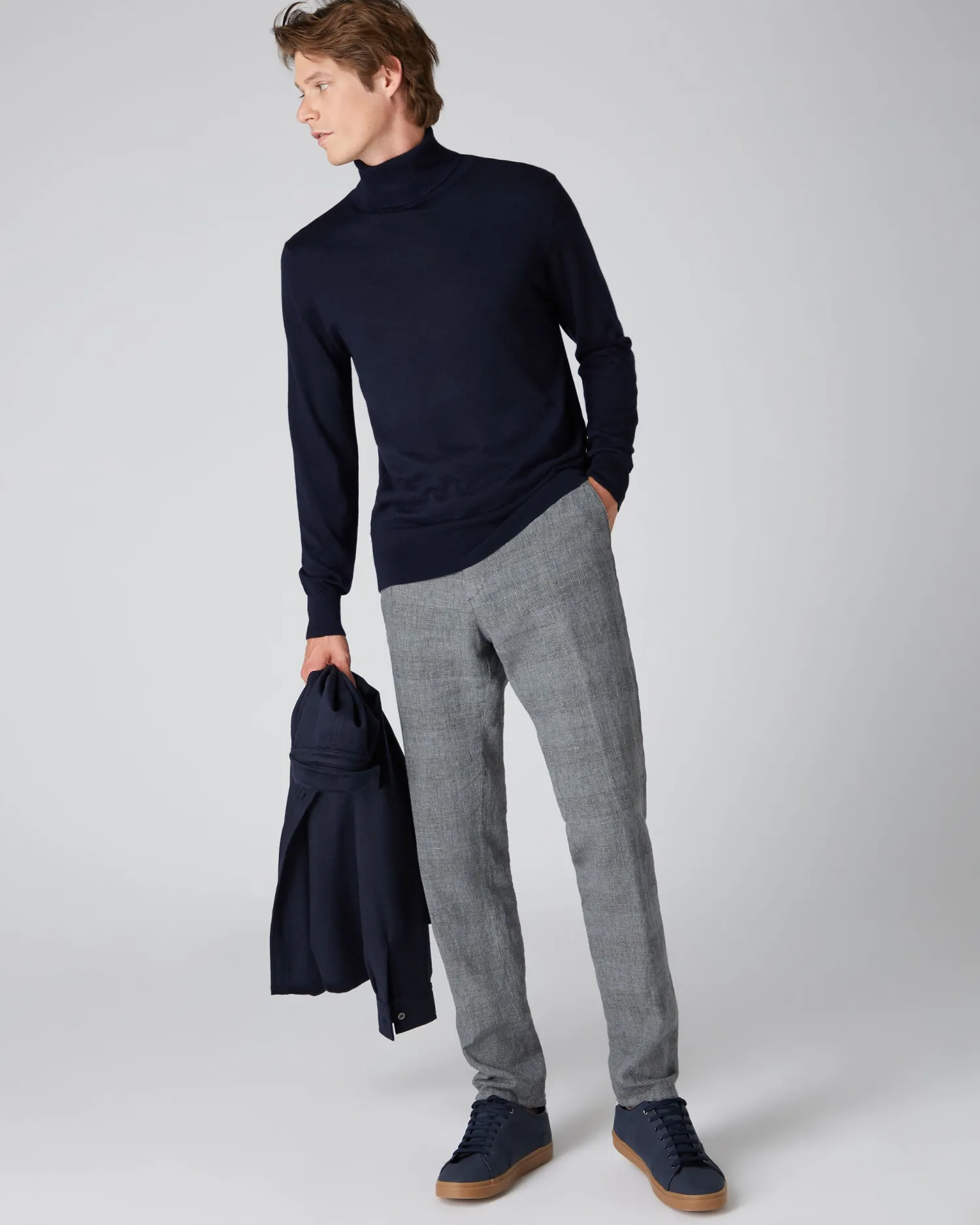 Women N.Peal Blue | Blue*Men's Pimlico Fine Gauge Cashmere Turtle Neck Sweater