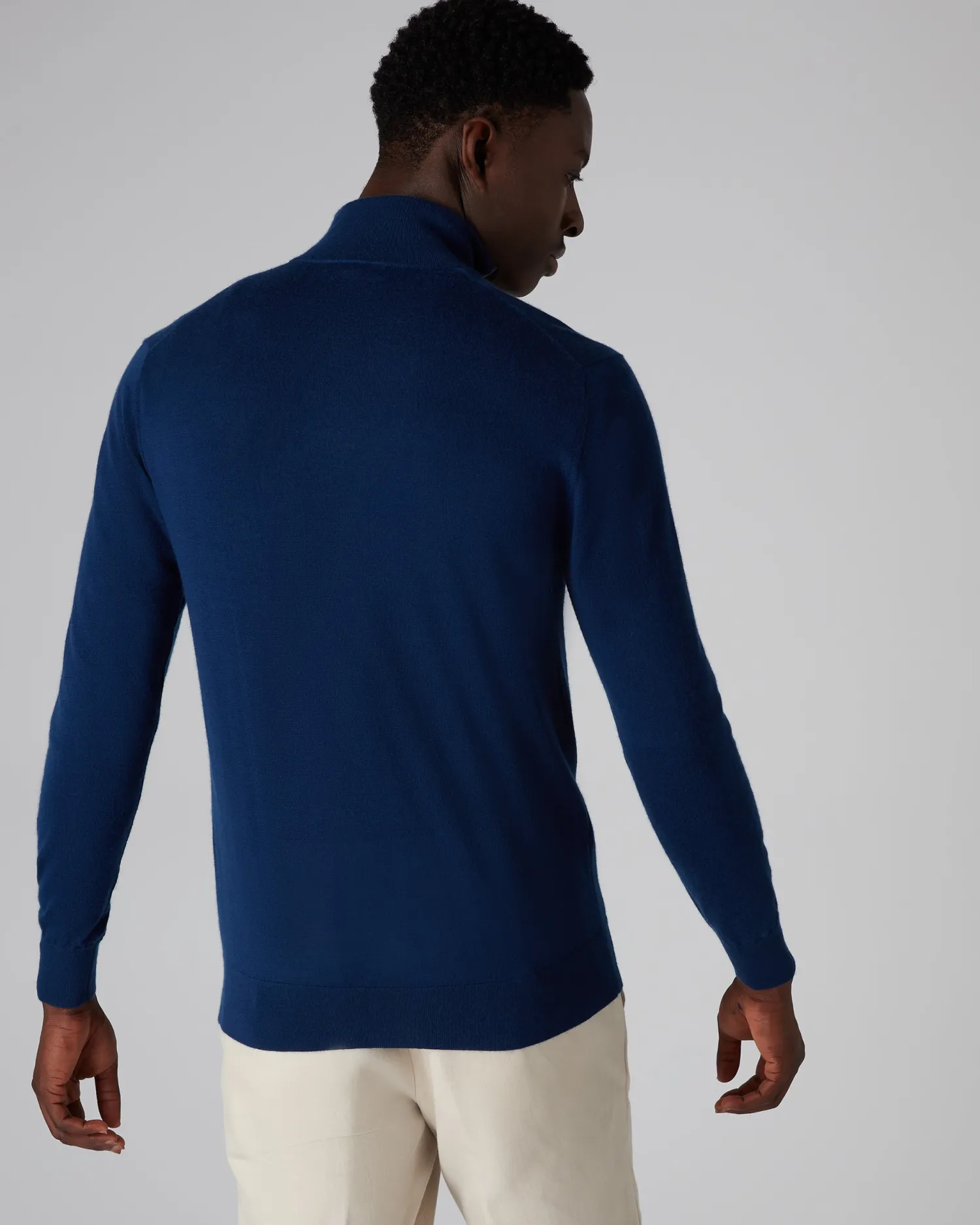 Women N.Peal Blue | Blue*Men's Regent Fine Gauge Cashmere Half Zip Sweater