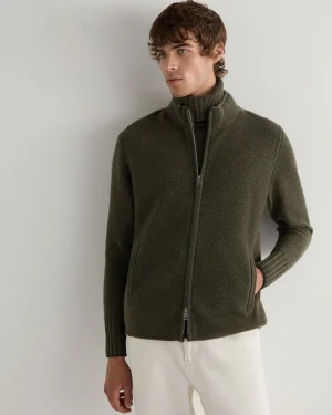 N.Peal Green | Fur Trim Knitwear*Men's Rex Trim Cashmere Gilet