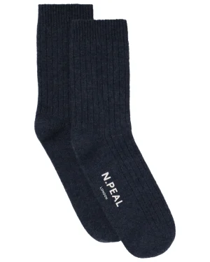 N.Peal Homeware | Socks & Slippers*Men's Rib Cashmere House Socks