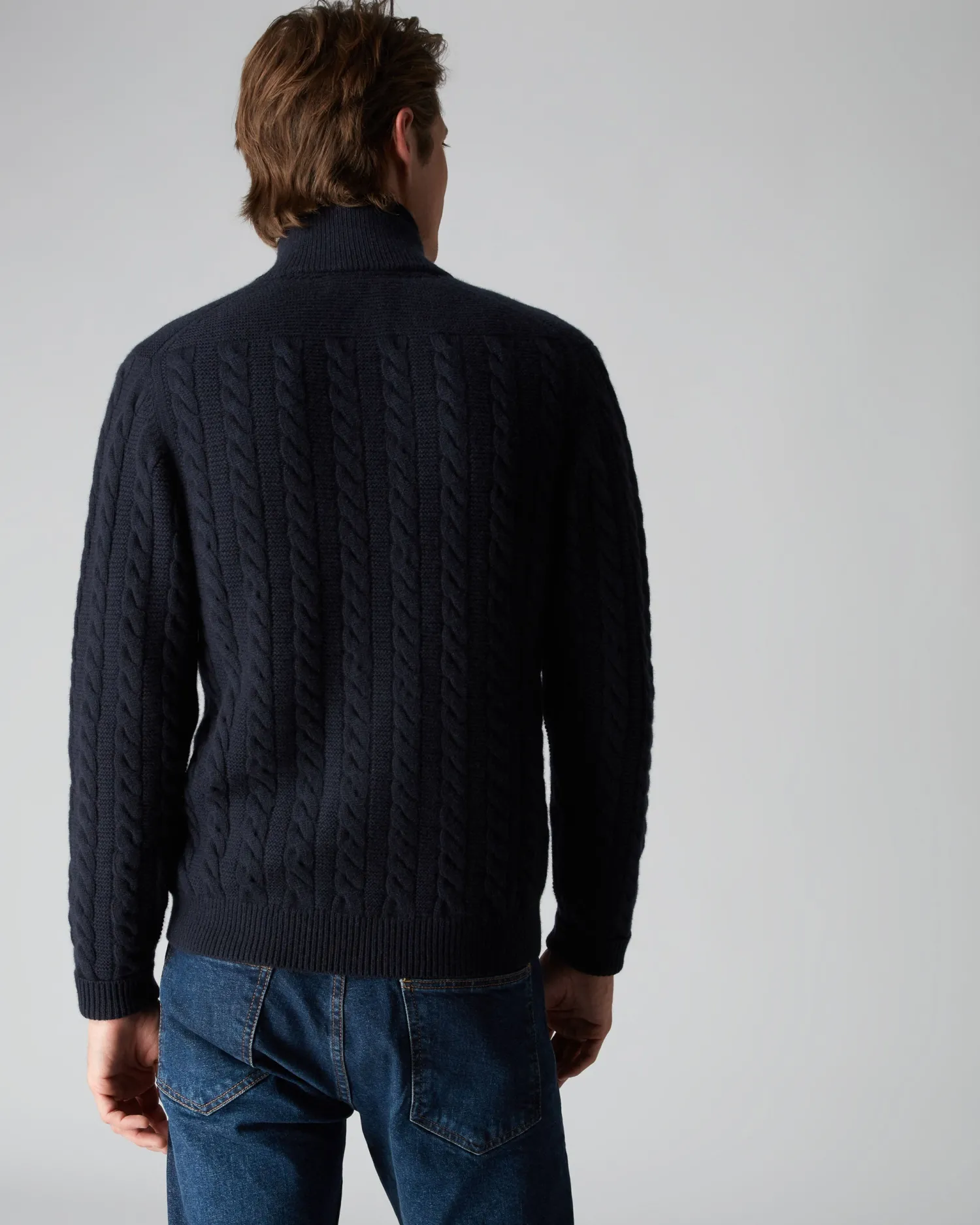 Women N.Peal Blue | Blue*Men's Richmond Cable Cashmere Cardigan