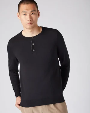 Women N.Peal Black | Black*Men's Round Neck Cotton Cashmere Henley