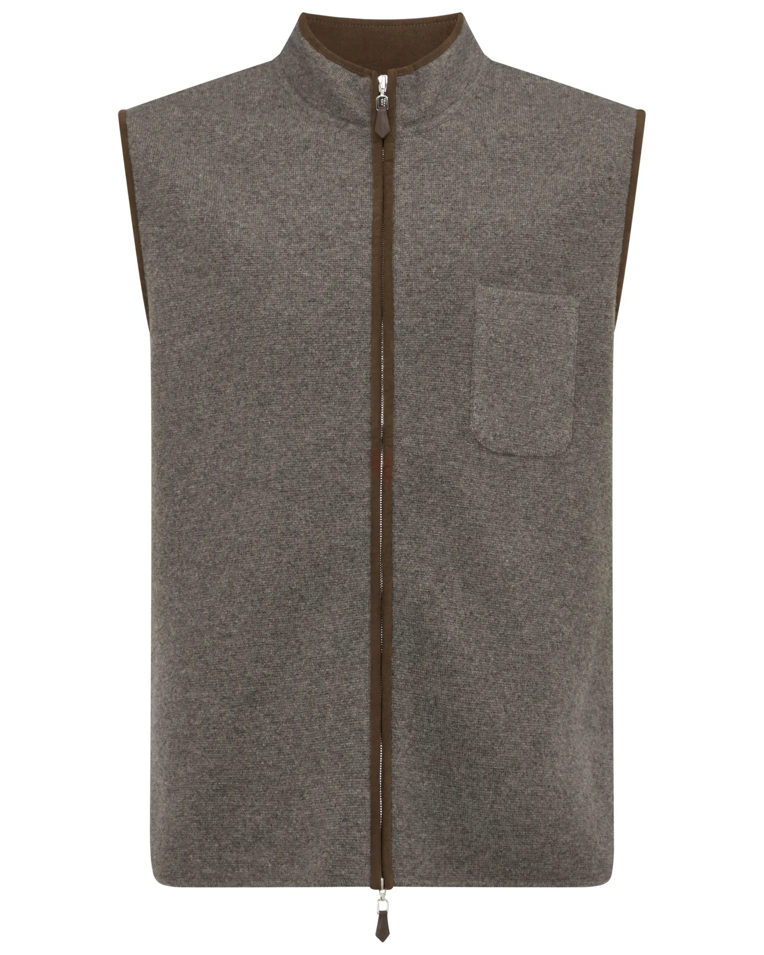 Women N.Peal Natural | Natural*Men's Shaftesbury Suede Trim Cashmere Gilet