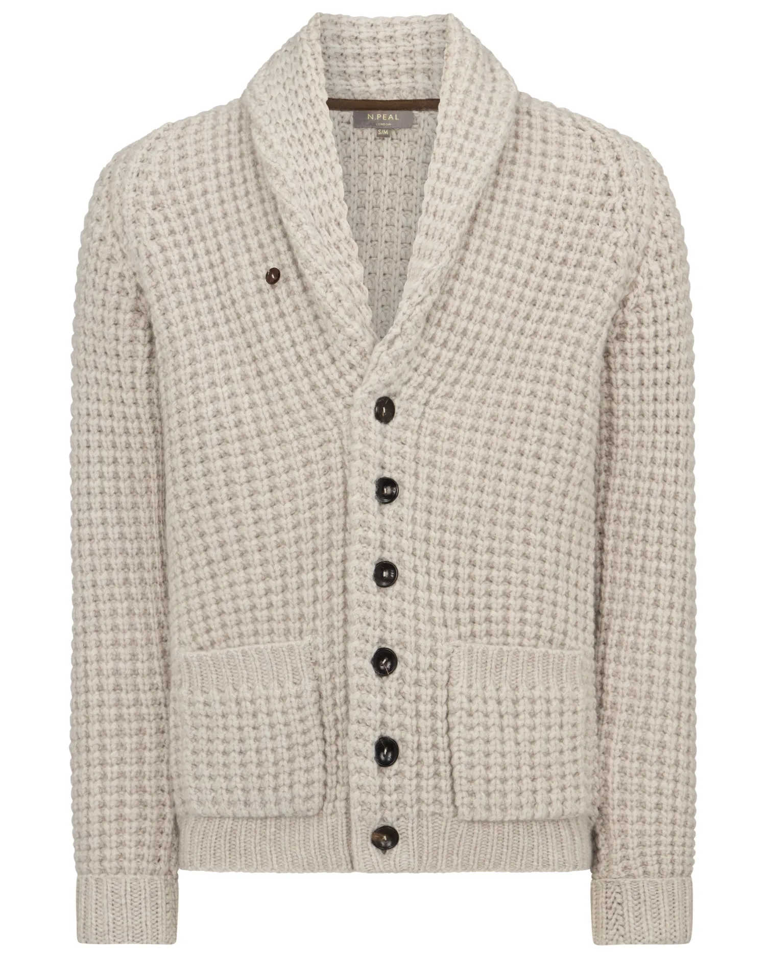 Women N.Peal Natural | Natural*Men's Textured Kensington Cashmere Cardigan