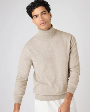 Women N.Peal Natural | Natural*Men's Trafalgar Turtle Neck Cashmere Sweater