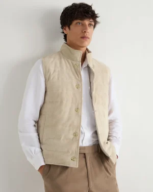Women N.Peal White | White*Men's Verbier Suede & Cashmere Gilet