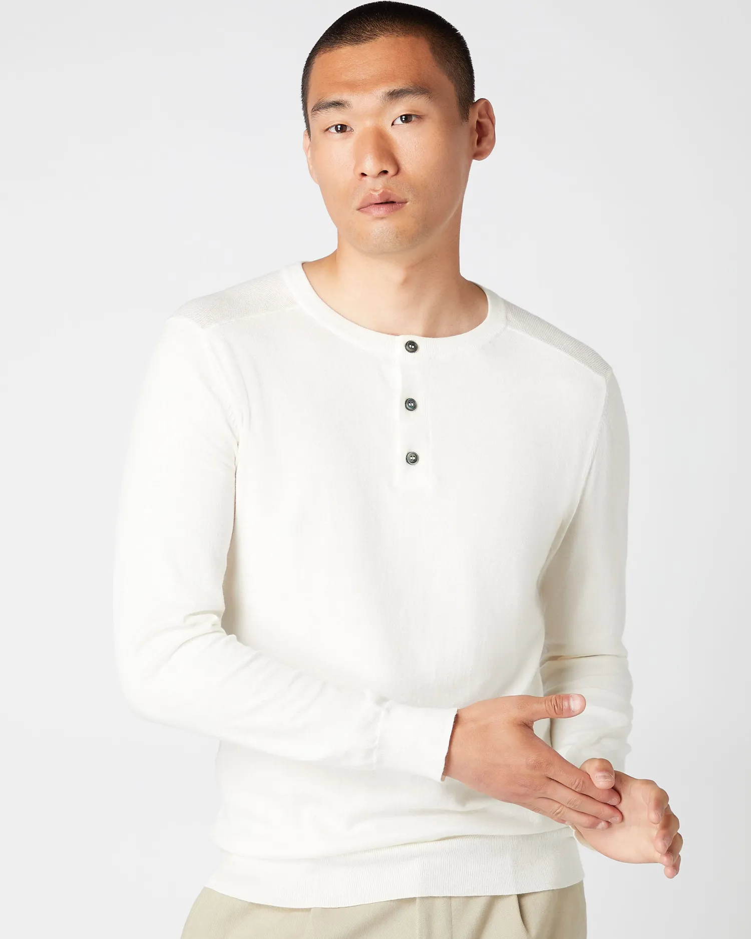 Women N.Peal James Bond Shirts | James Bond Jumpers & Sweaters*007 Round Neck Cotton Cashmere Henley