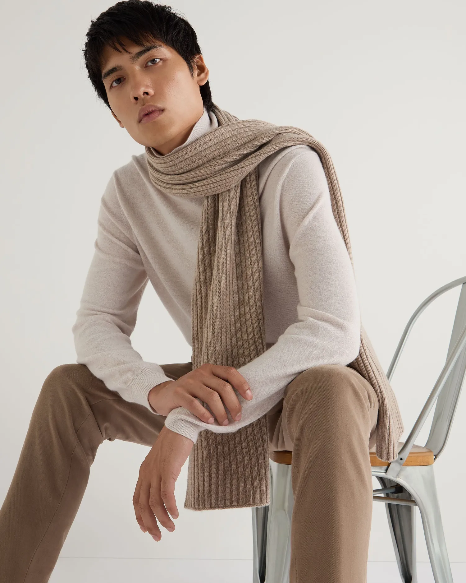 Women N.Peal Scarves | Cashmere Scarves*Unisex Chunky Rib Cashmere Scarf