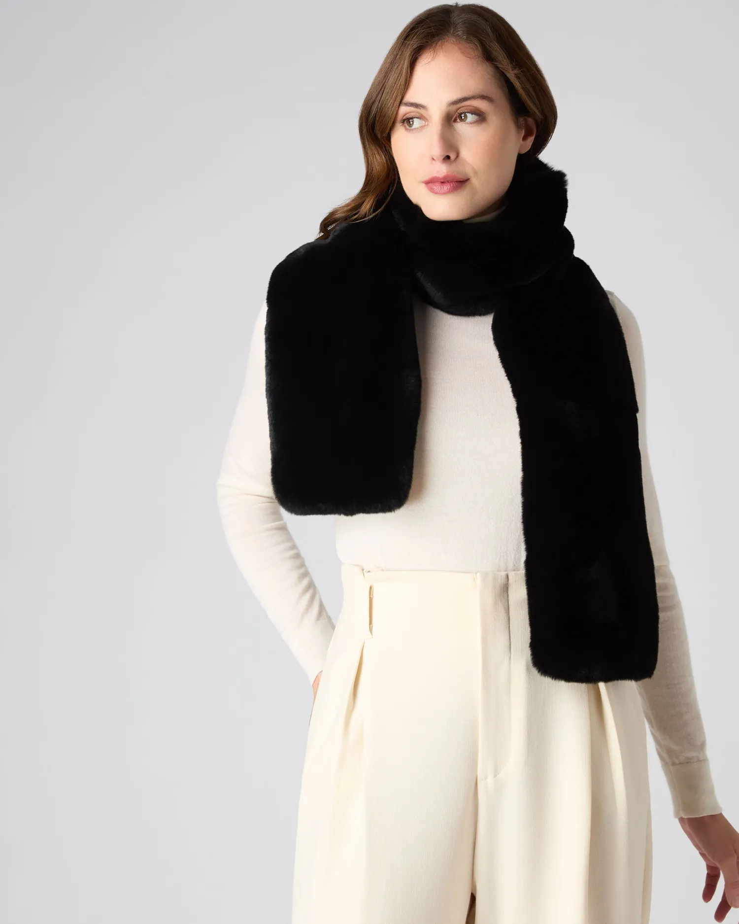 Women N.Peal Fur Trim Accessories | Scarves*Unisex Long Fur Scarf