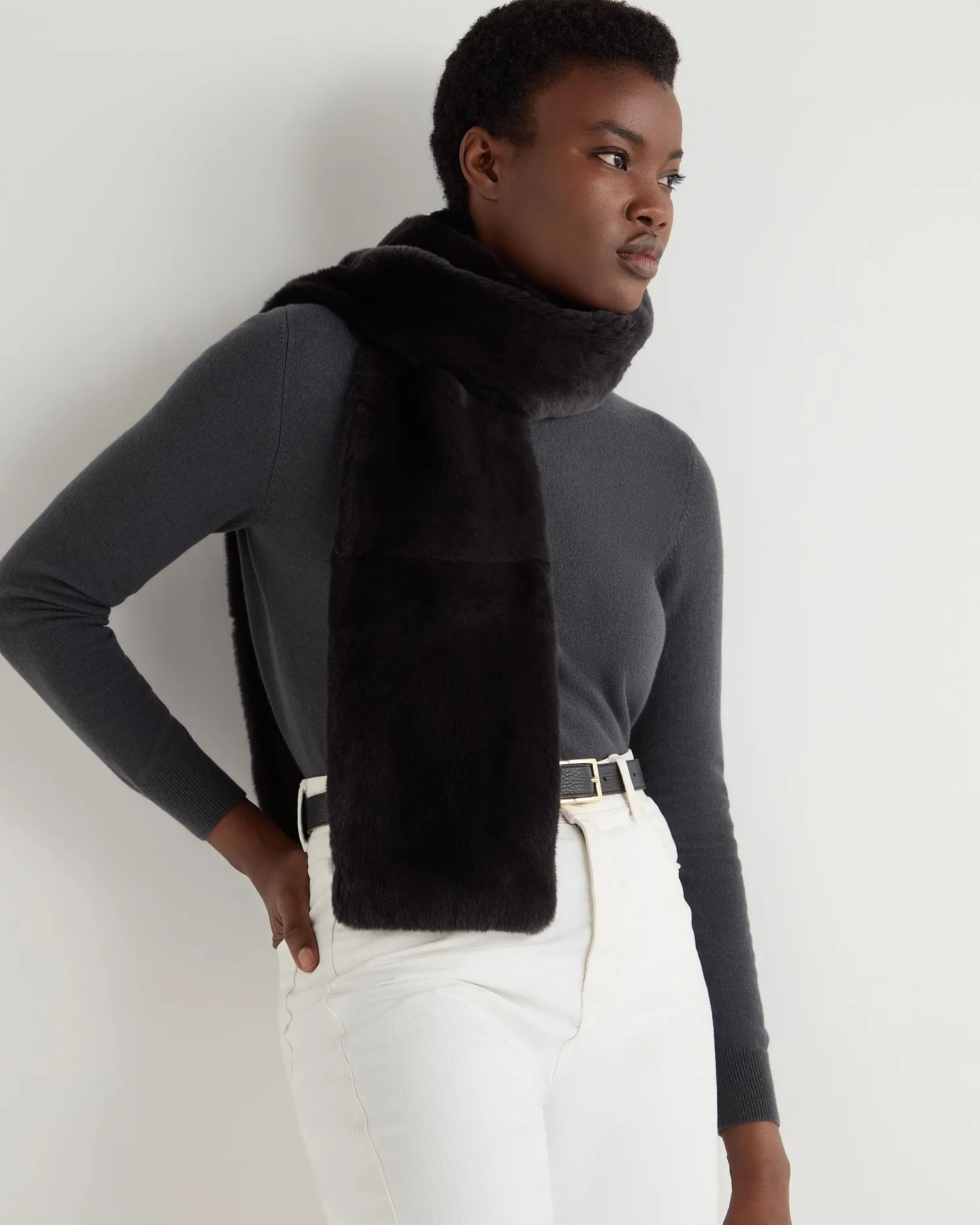 Women N.Peal Fur Trim Accessories | Scarves*Unisex Long Fur Scarf