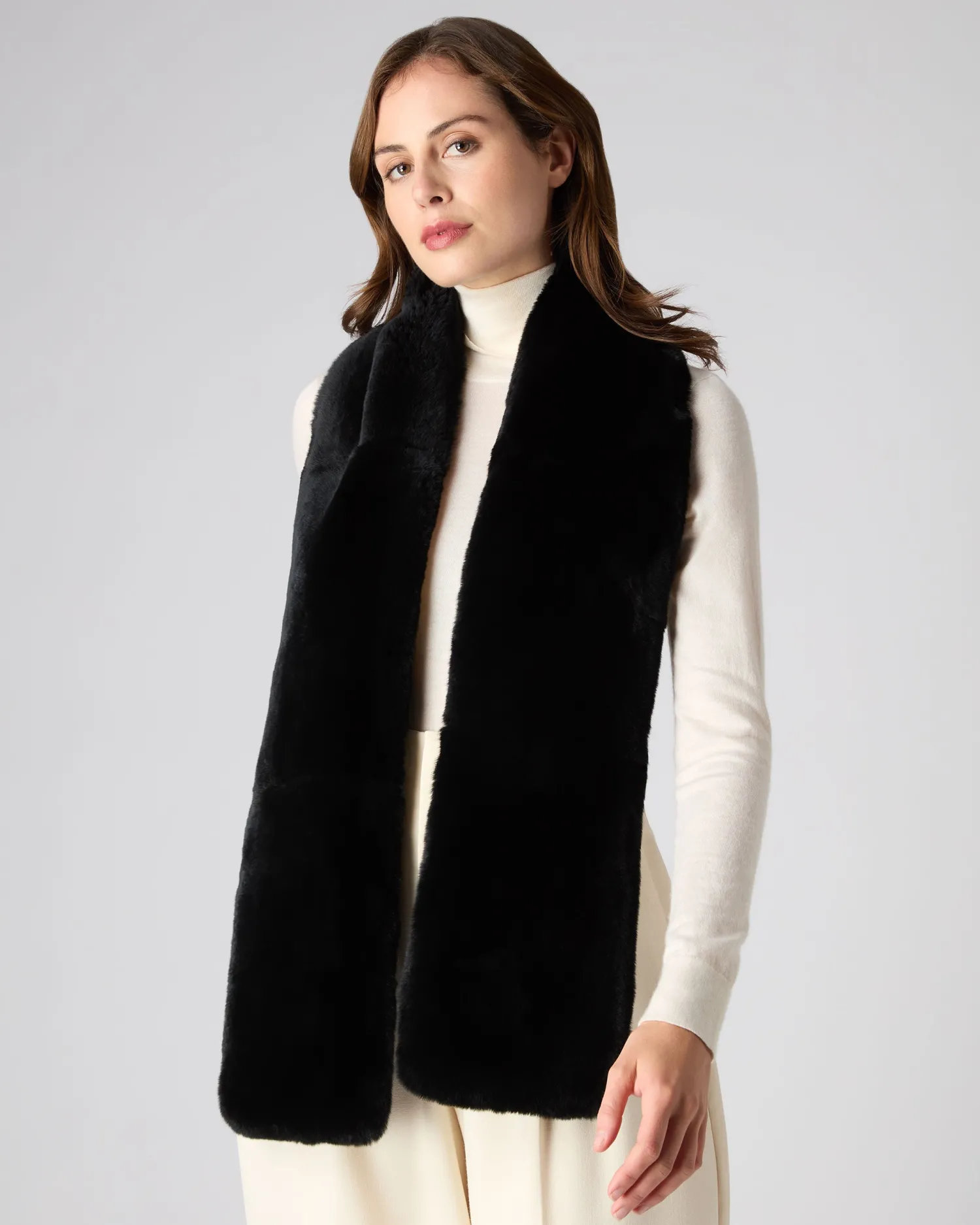 Women N.Peal Fur Trim Accessories | Scarves*Unisex Long Fur Scarf