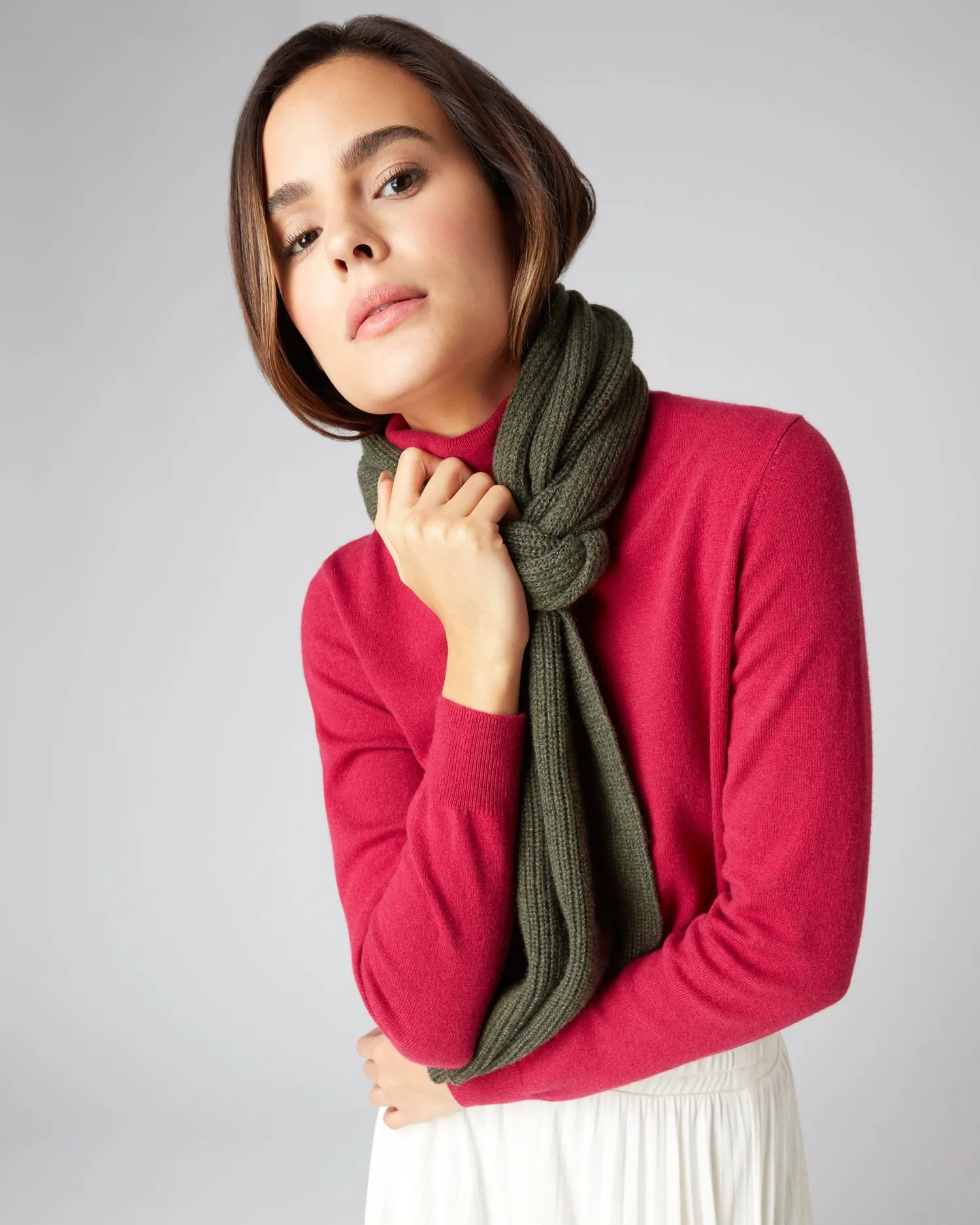 Women N.Peal Scarves | Cashmere Scarves*Unisex Ribbed Cashmere Scarf