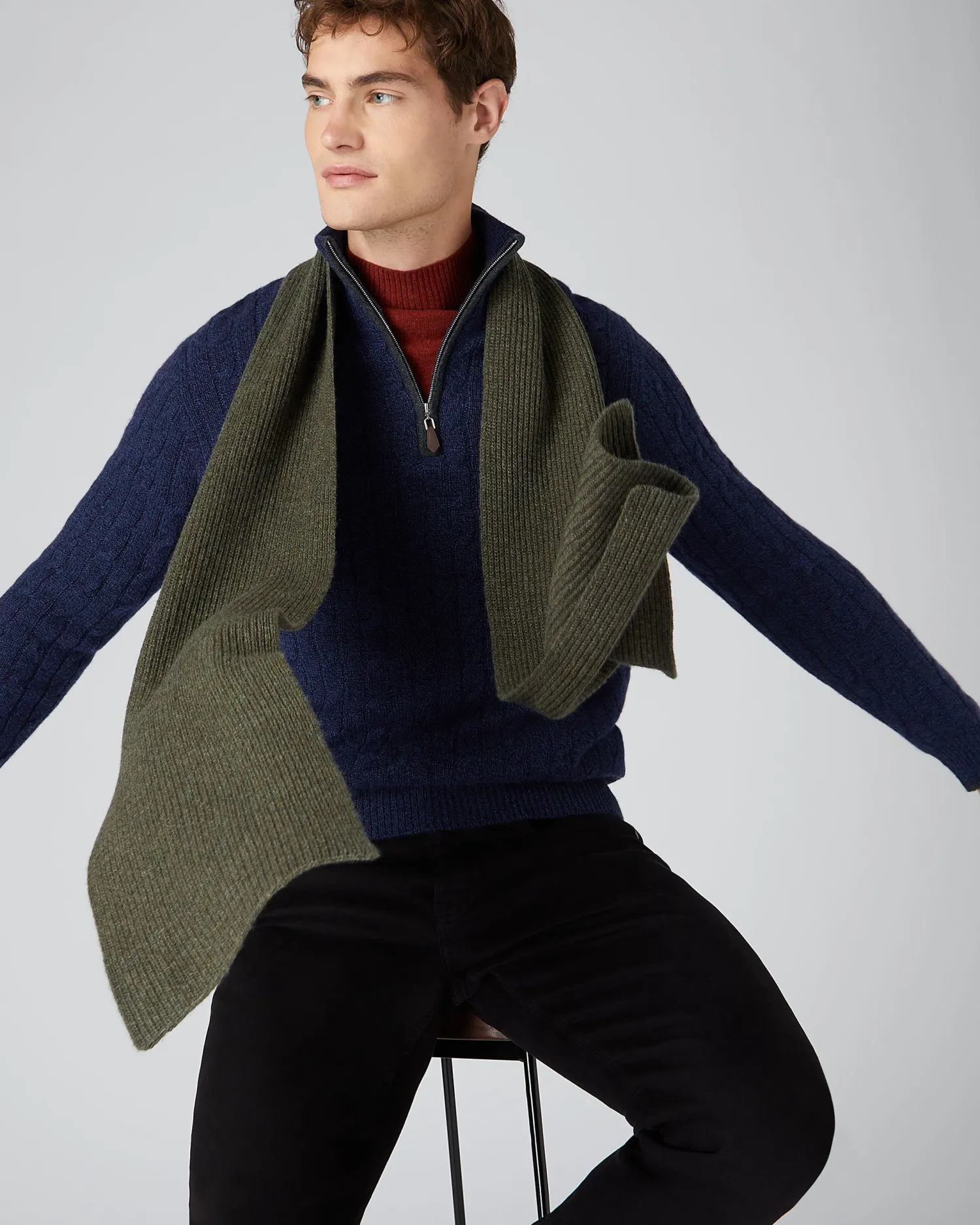 Women N.Peal Scarves | Cashmere Scarves*Unisex Ribbed Cashmere Scarf